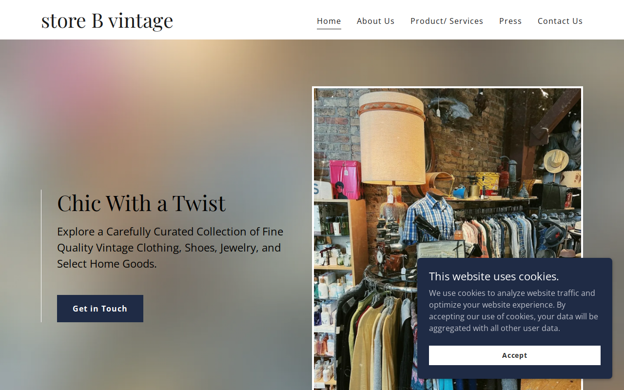store B vintage website preview