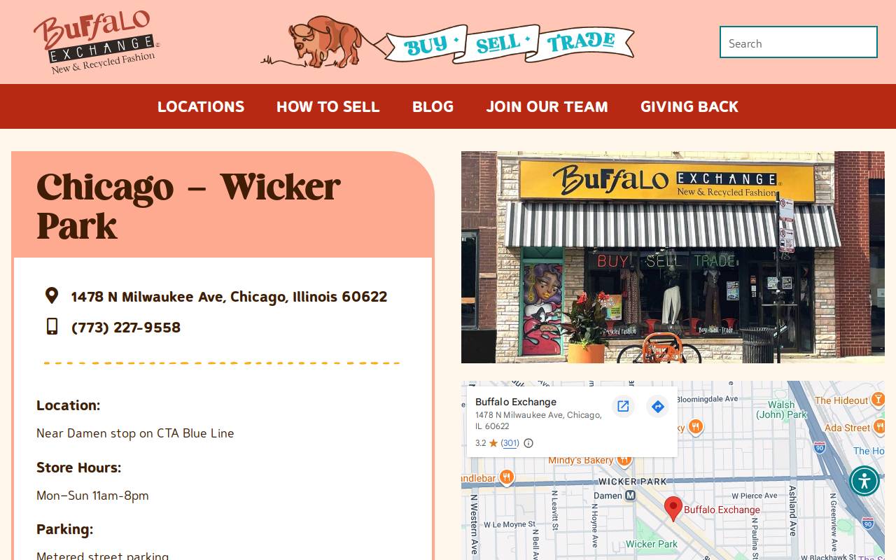 Buffalo Exchange website preview