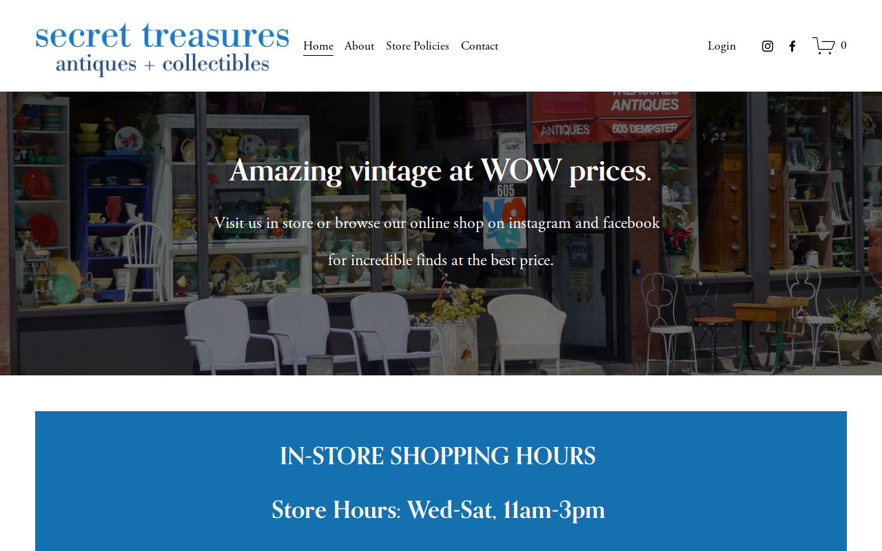 Secret Treasures Antiques & Collectibles website preview