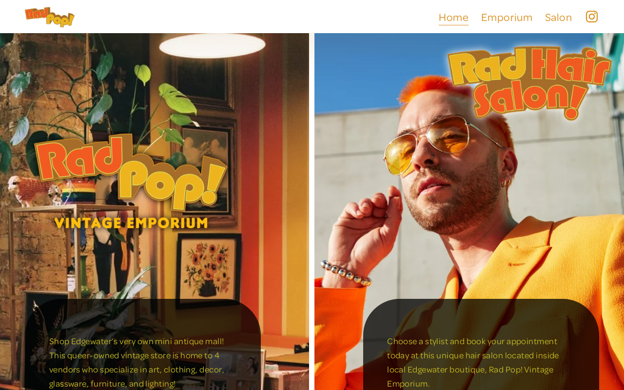 Rad Pop! Vintage Emporium website preview