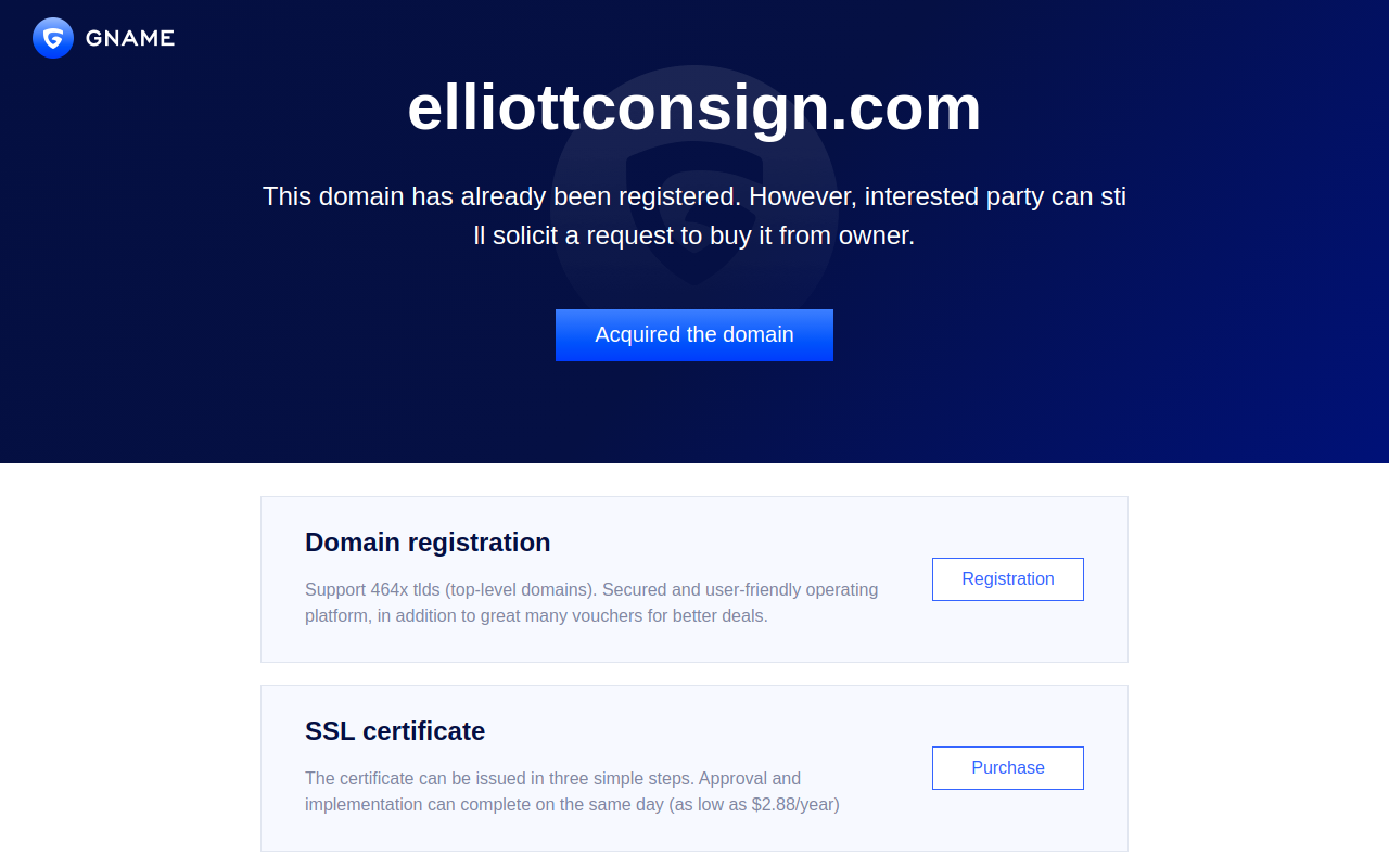 Elliott Consignment website preview