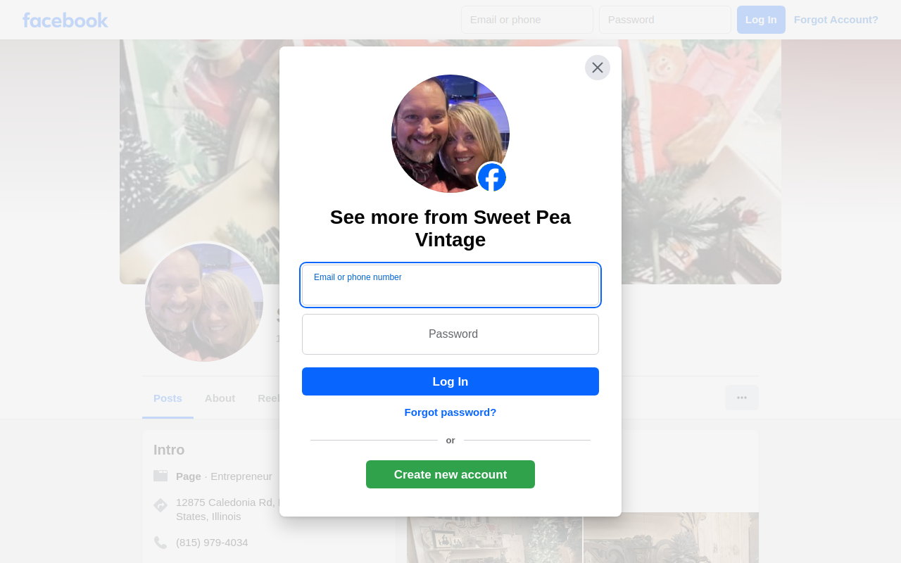 Sweet Pea Vintage website preview