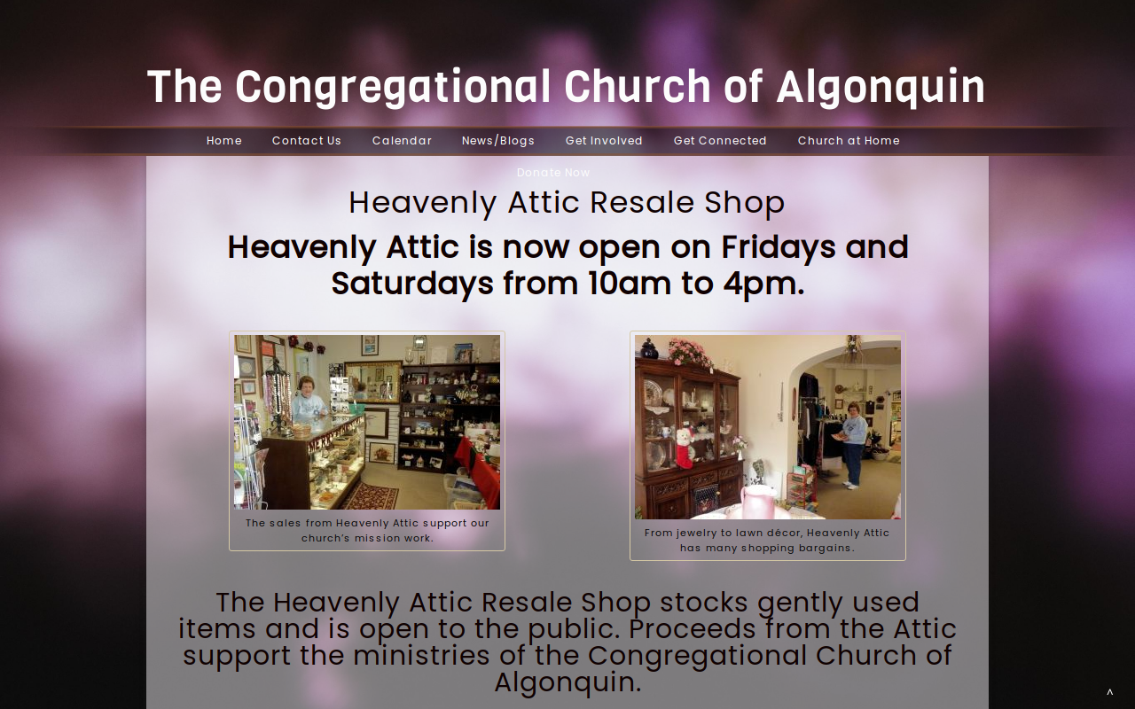 Heavenly Attic Resale website preview