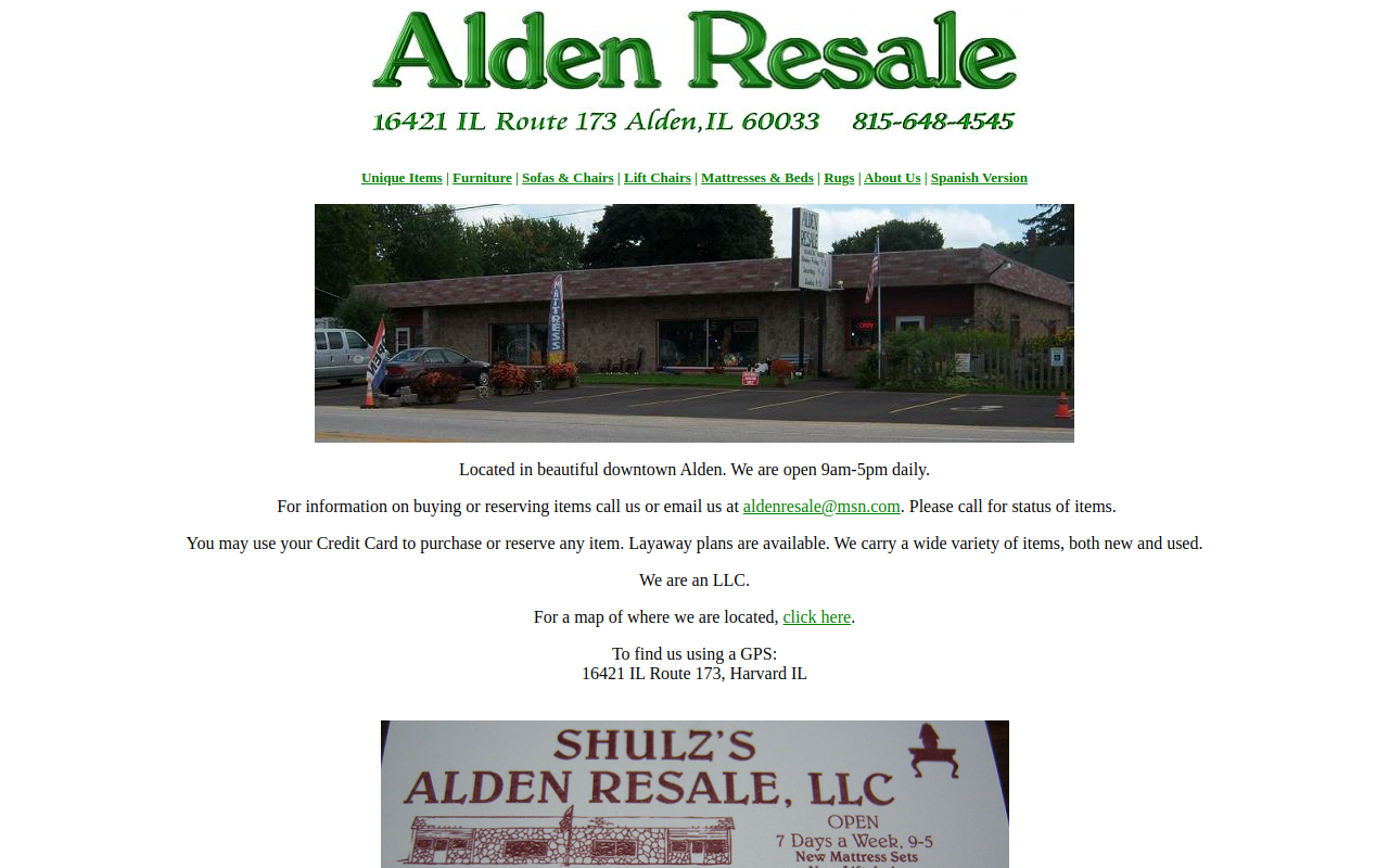 Alden Resale website preview