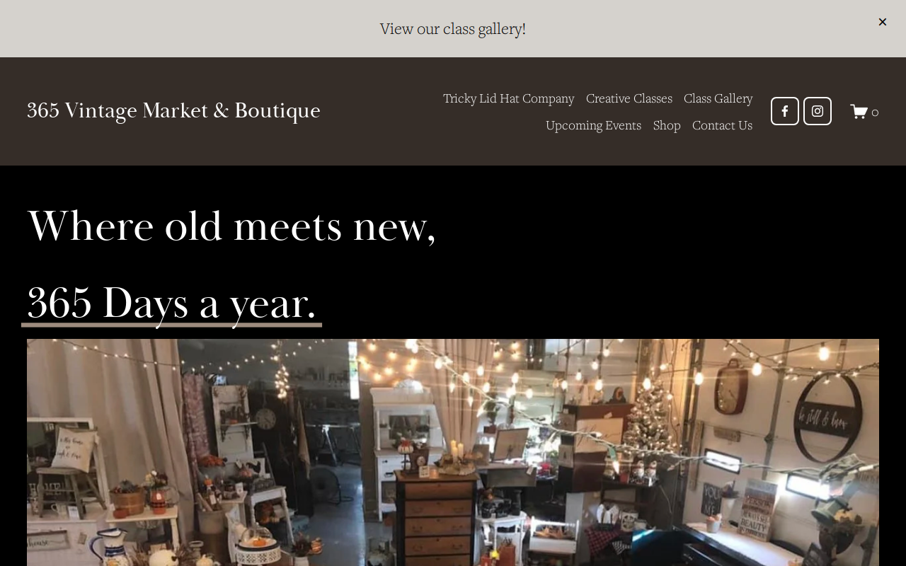 365 Vintage Market and Boutique website preview
