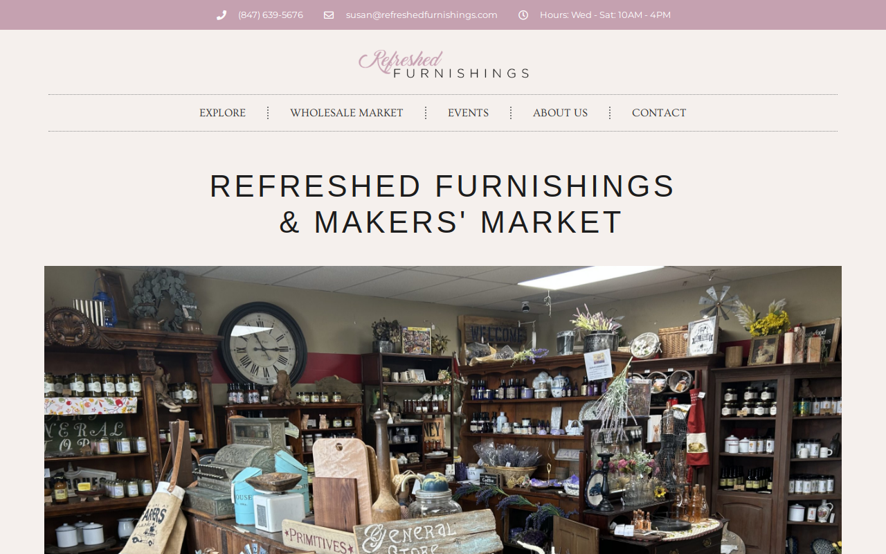Refreshed Furnishings Makers' Market website preview