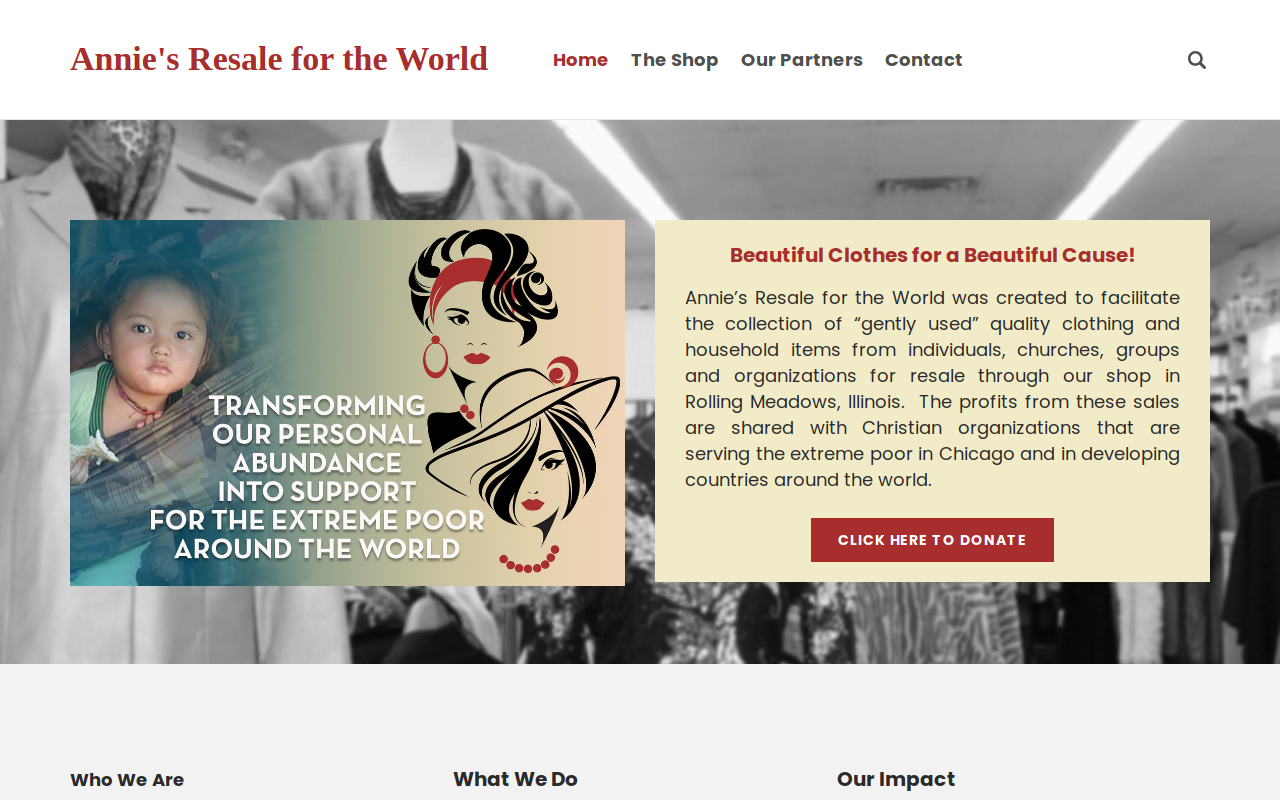 Annie's Resale website preview