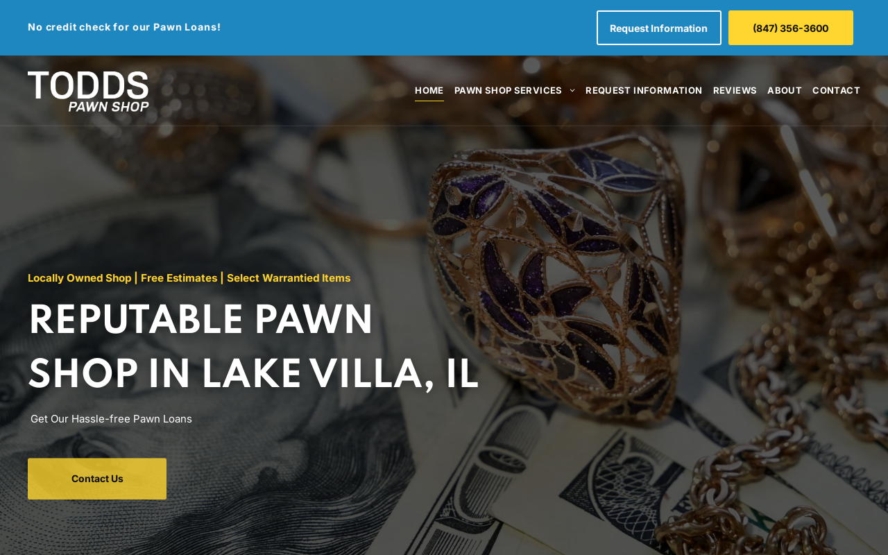 Todds Pawn Shop website preview