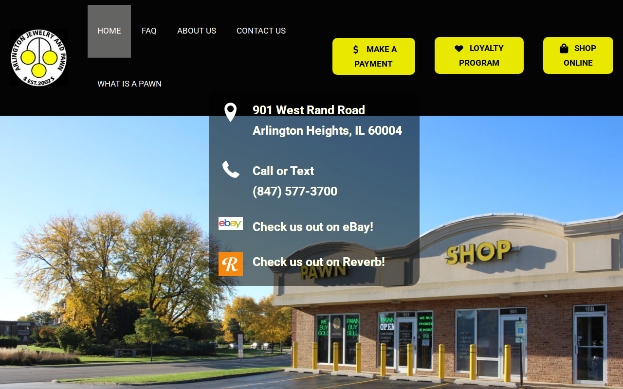 Arlington Jewelry & Pawn website preview