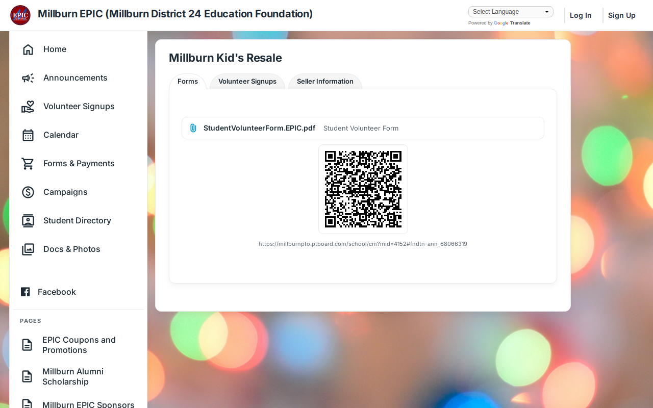 Millburn EPIC Kids Resale website preview