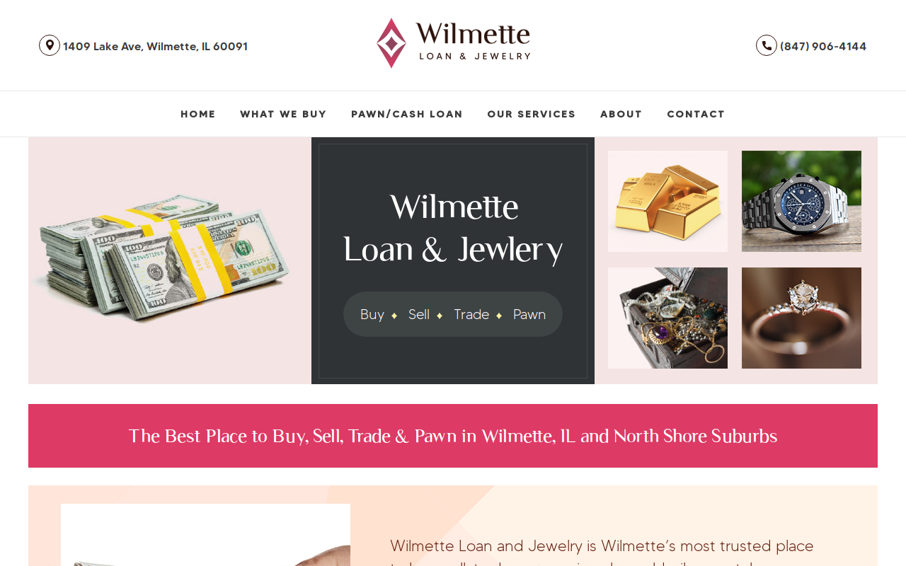 Wilmette Loan and Jewelry website preview