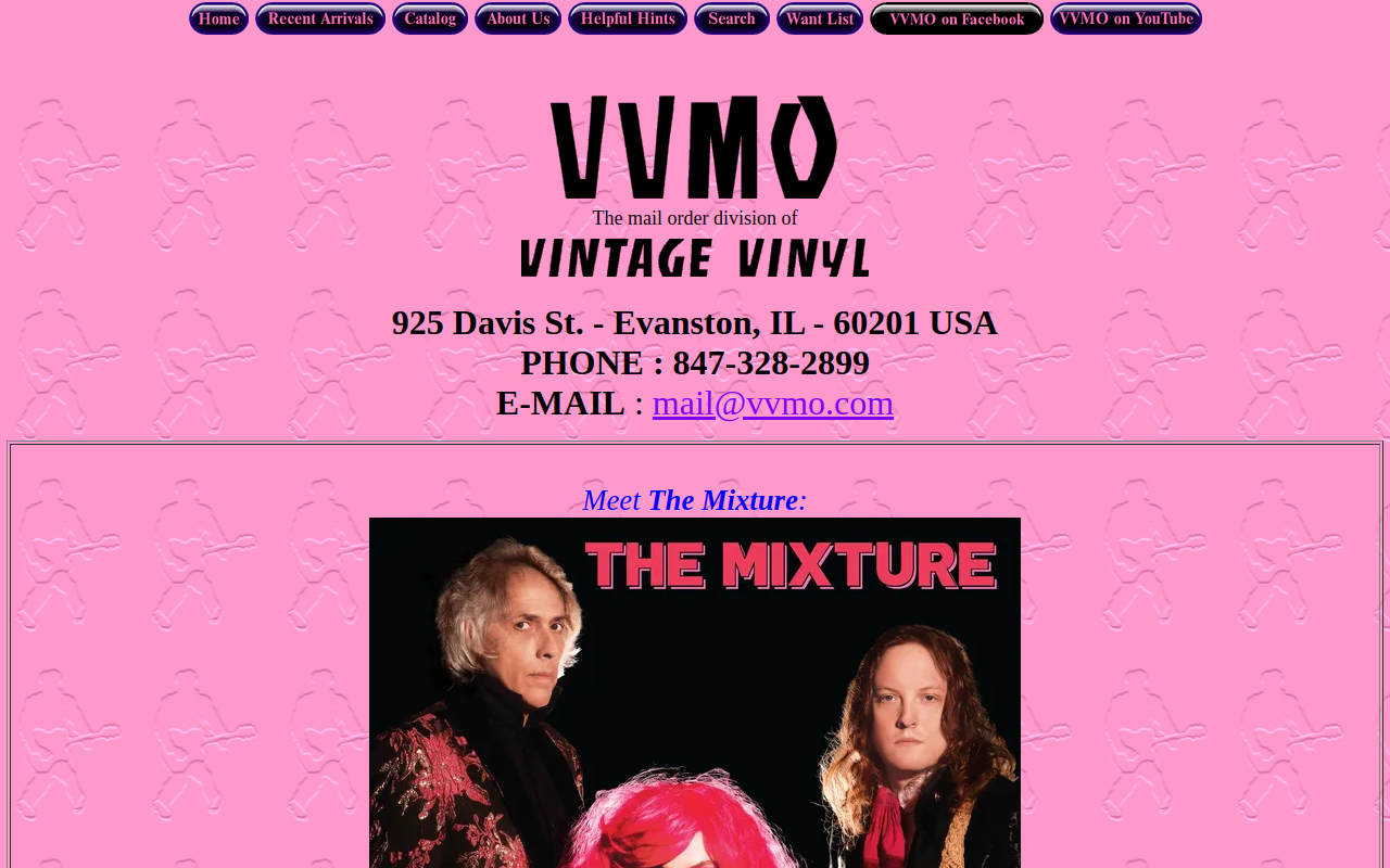 Vintage Vinyl website preview