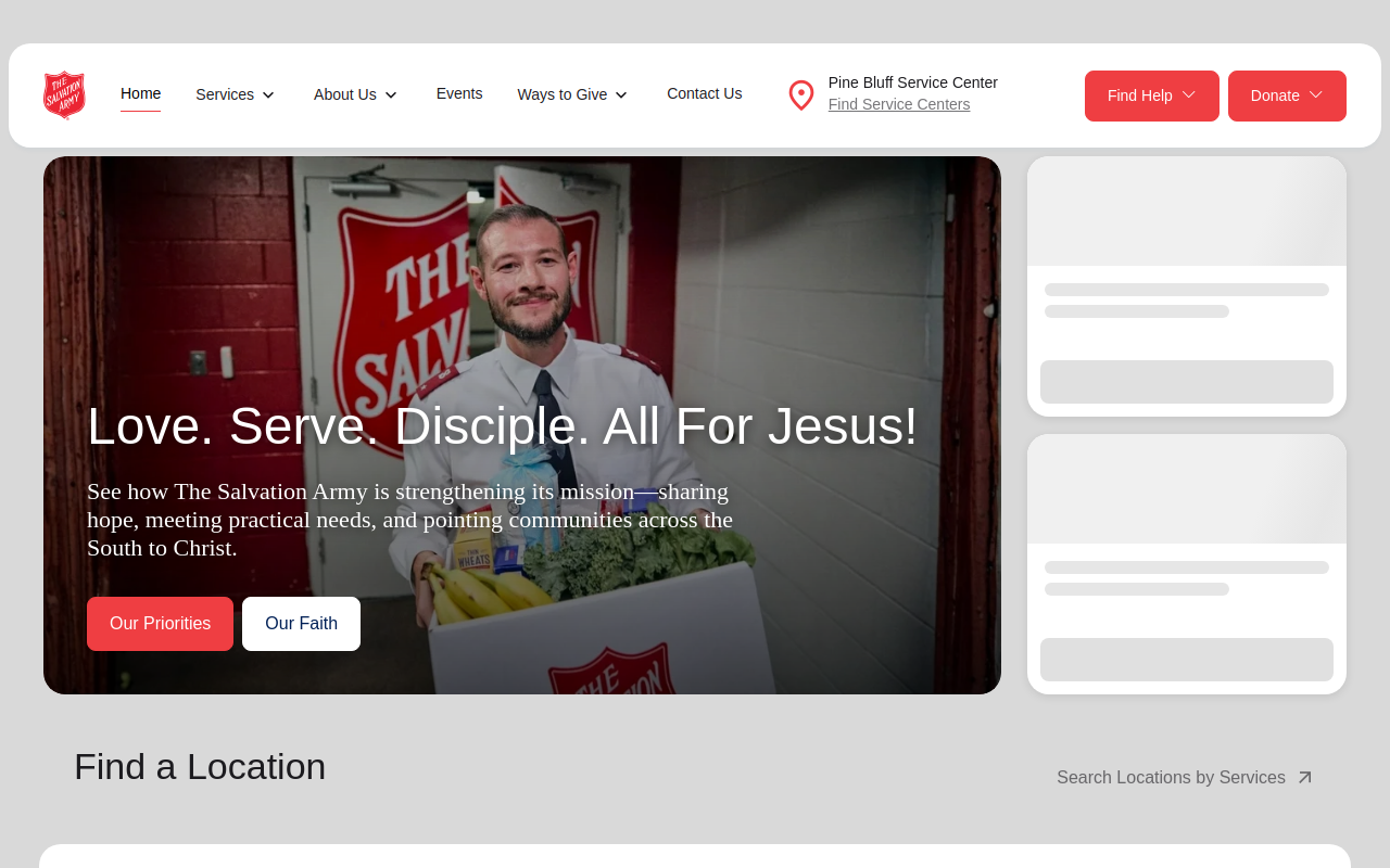 The Salvation Army Family Store website preview