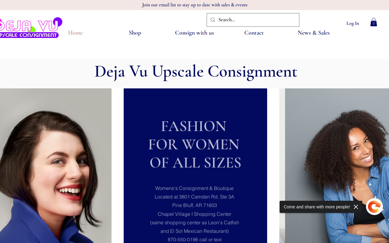Deja Vu Upscale Consignment website preview