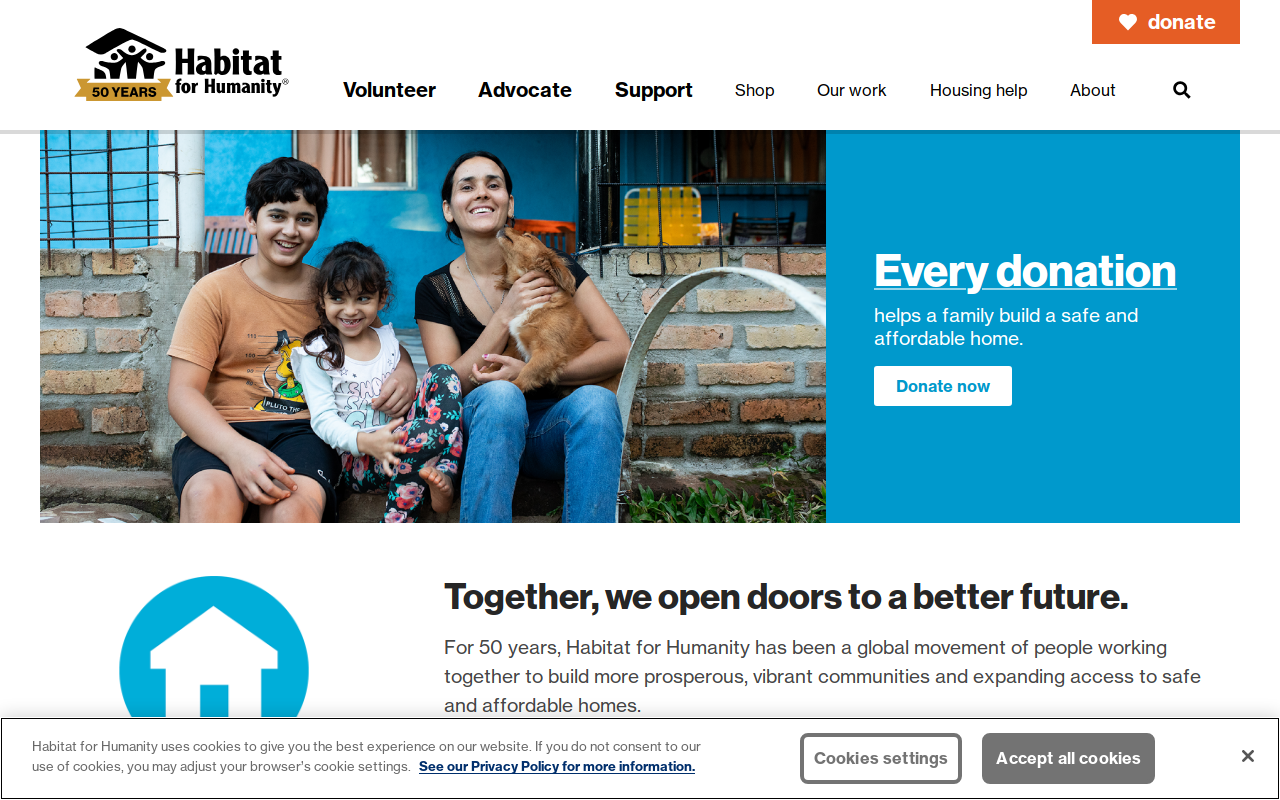 Habitat For Humanity Restore website preview