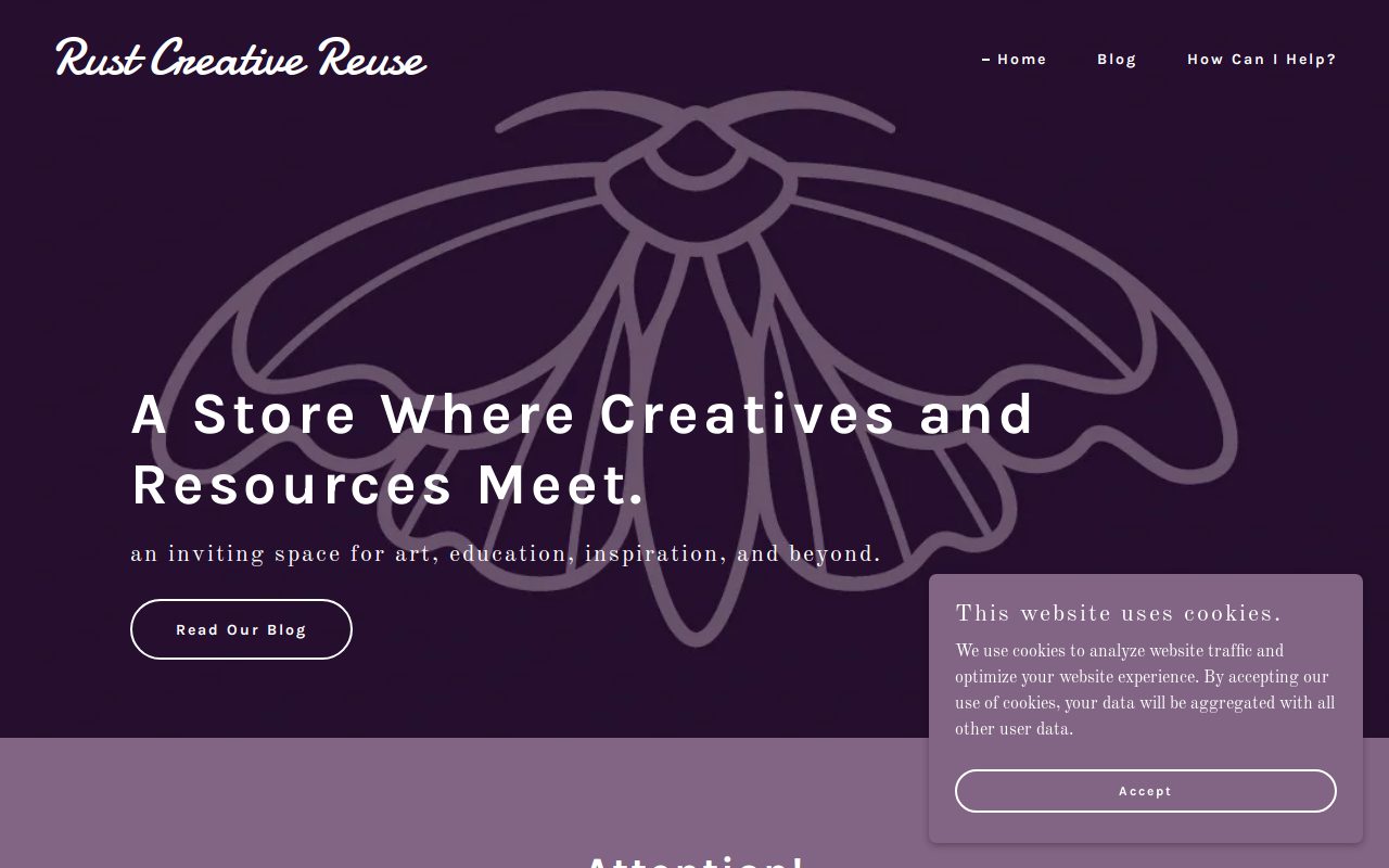 Rust Creative Reuse website preview