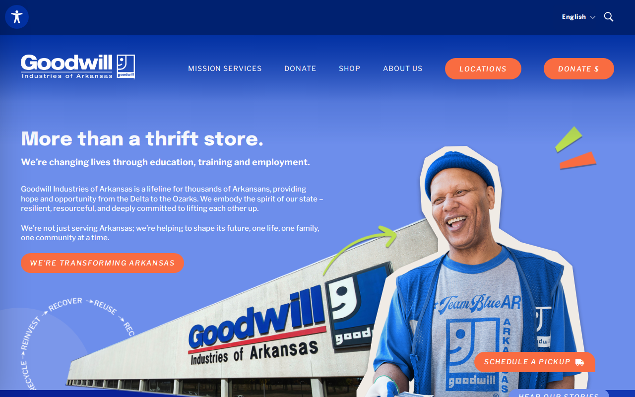Goodwill Industries of Arkansas website preview