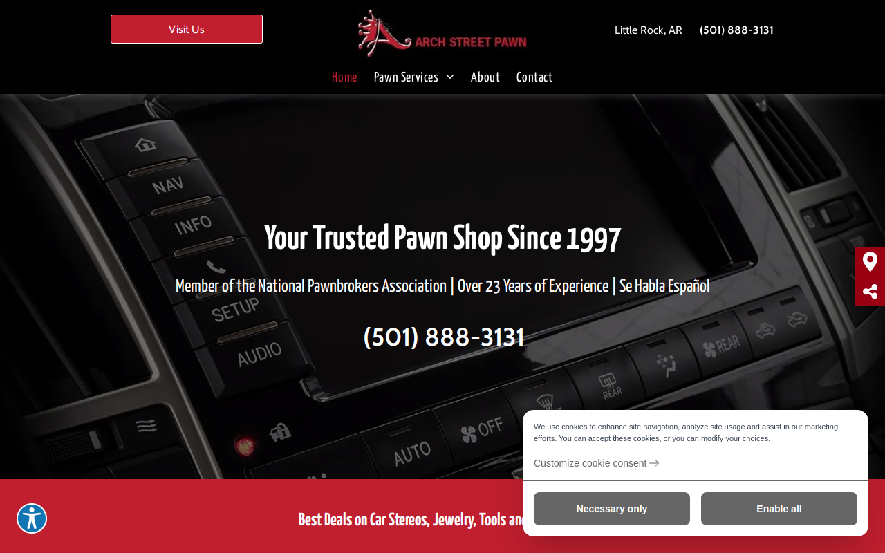 Arch Street Pawn website preview