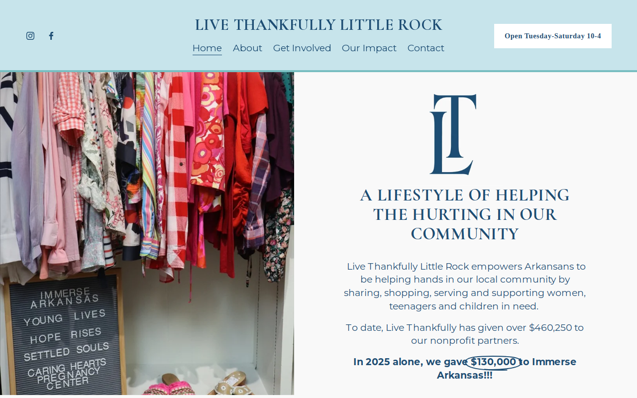 Live Thankfully Little Rock website preview