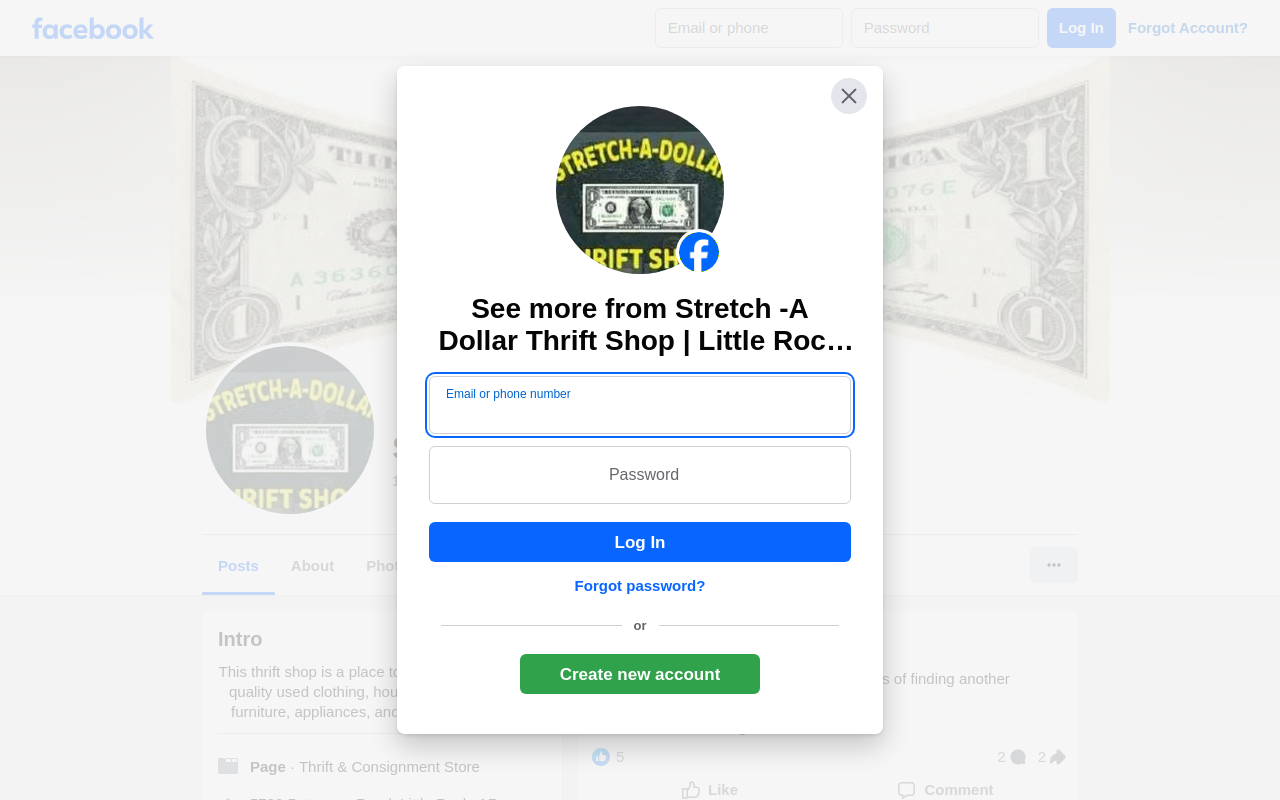 Stretch -A Dollar Thrift Shop website preview