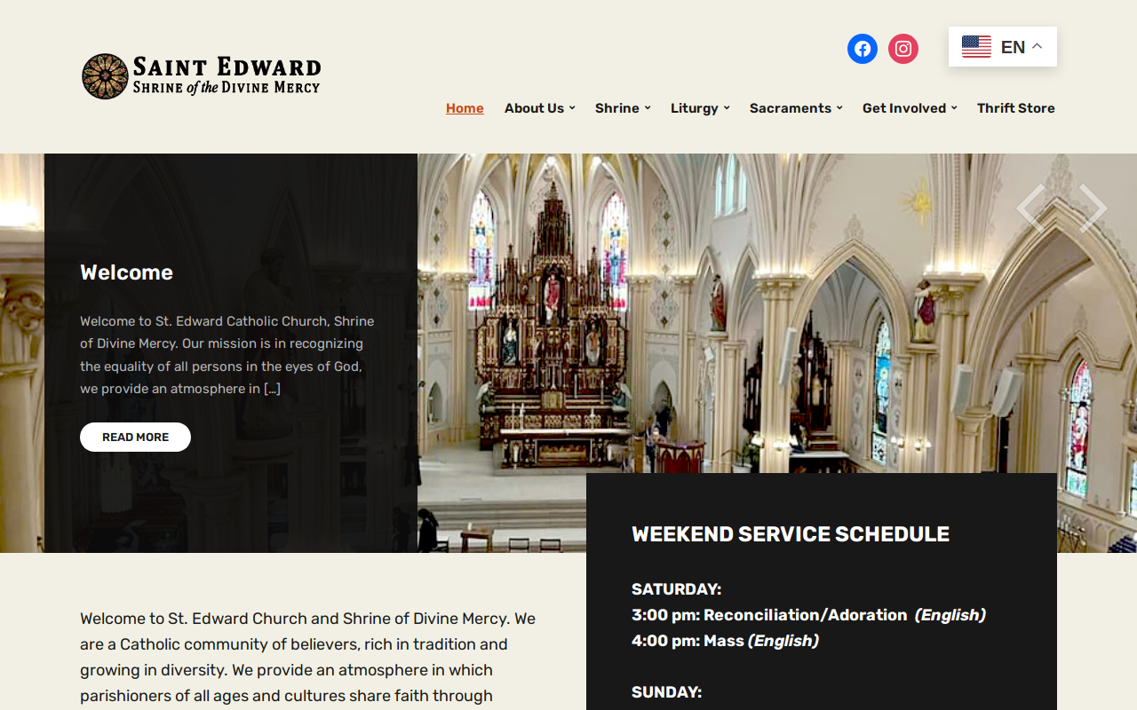 St. Edwards Thrift Store website preview