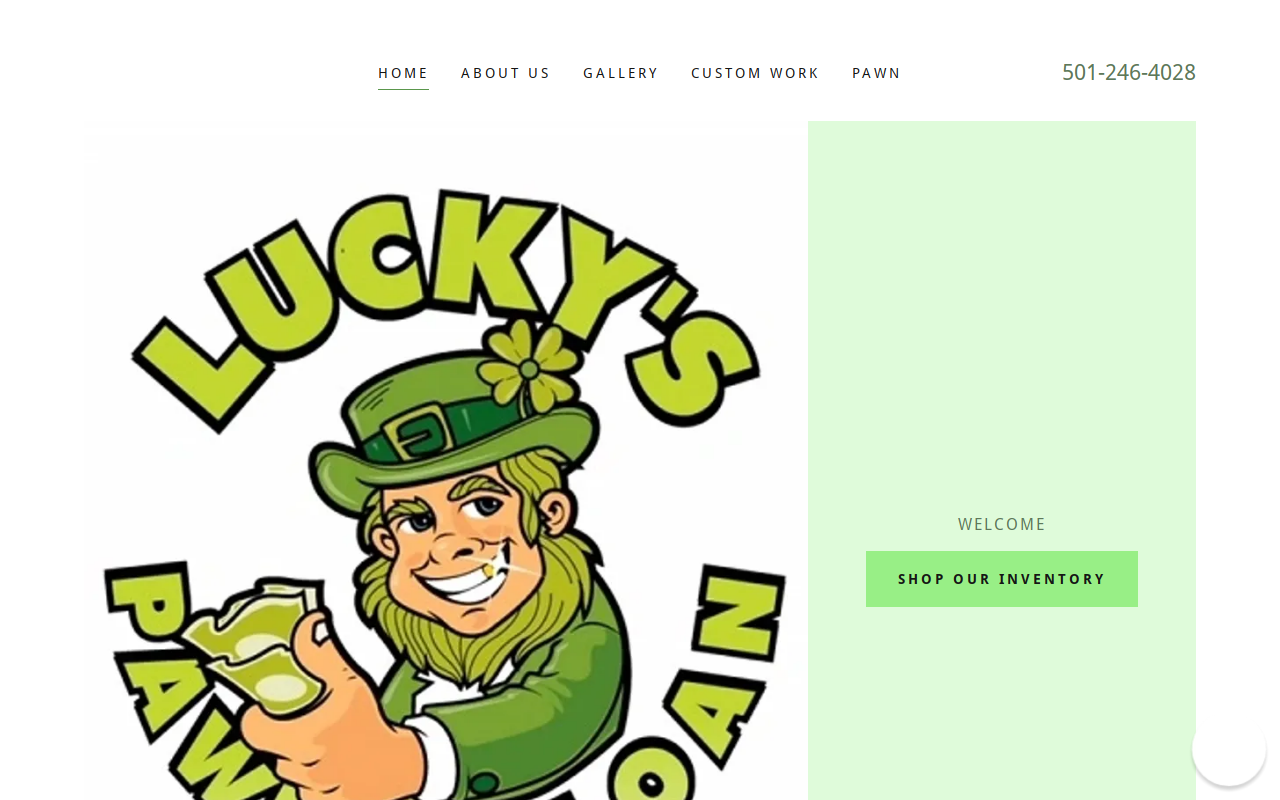 Lucky's Pawn and Loan website preview