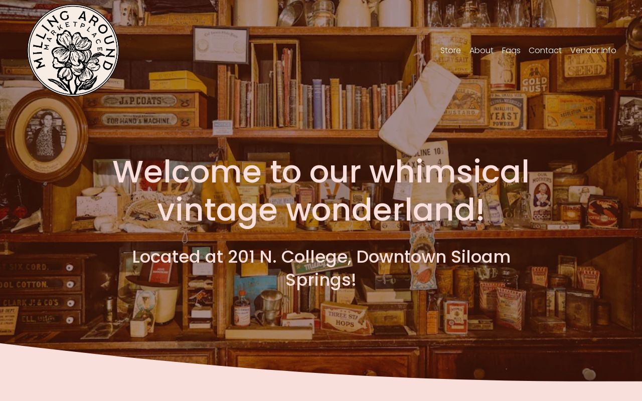 Milling Around Marketplace website preview