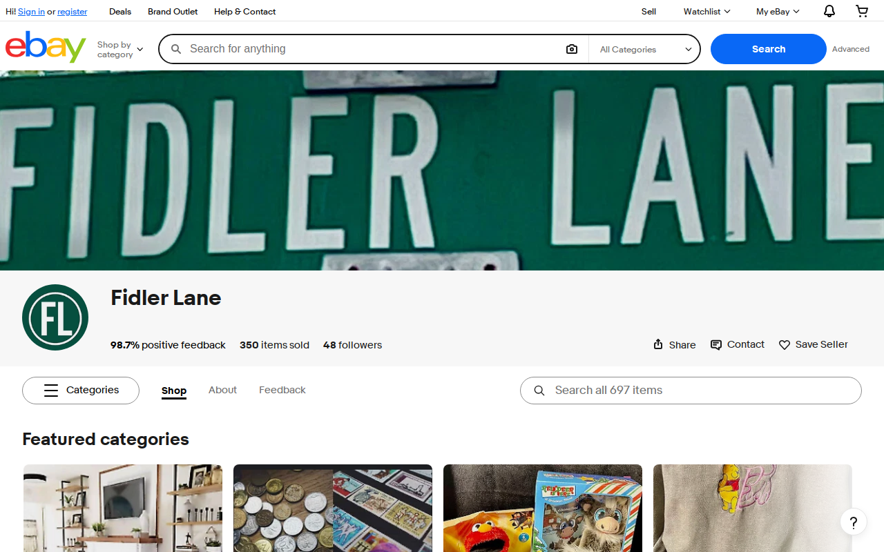 Fidler Lane Online Store website preview