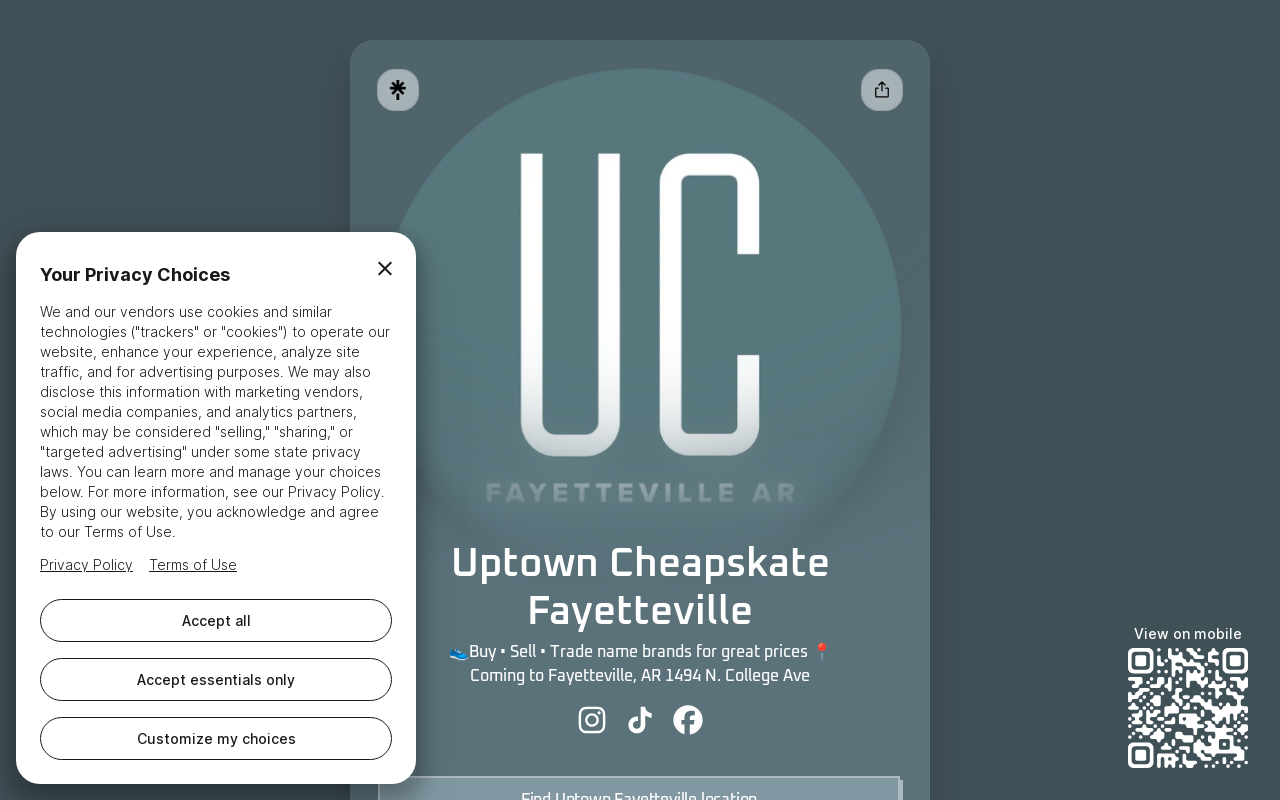 Uptown Cheapskate Fayetteville website preview