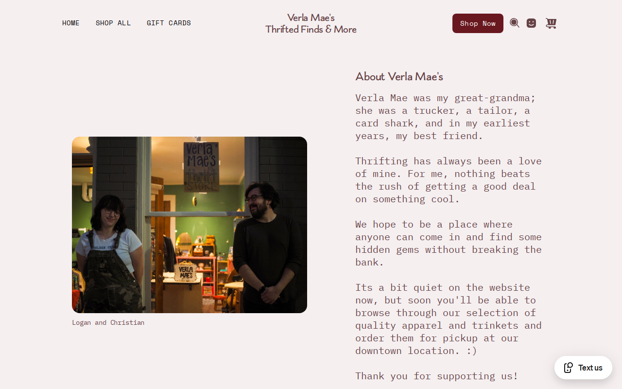 Verla Mae's Thrifted Finds website preview
