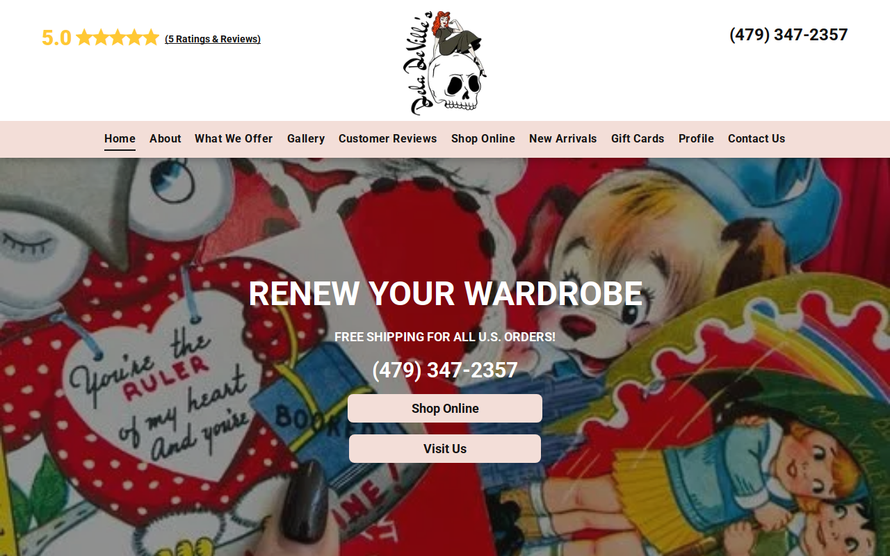 Dela De Villes Vintage website preview
