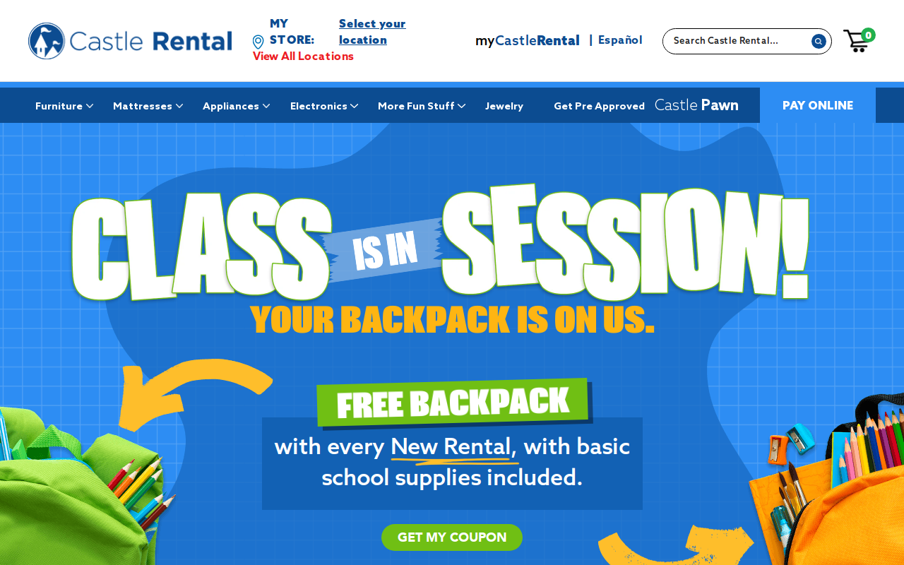 Castle Rental and Private Pawn website preview