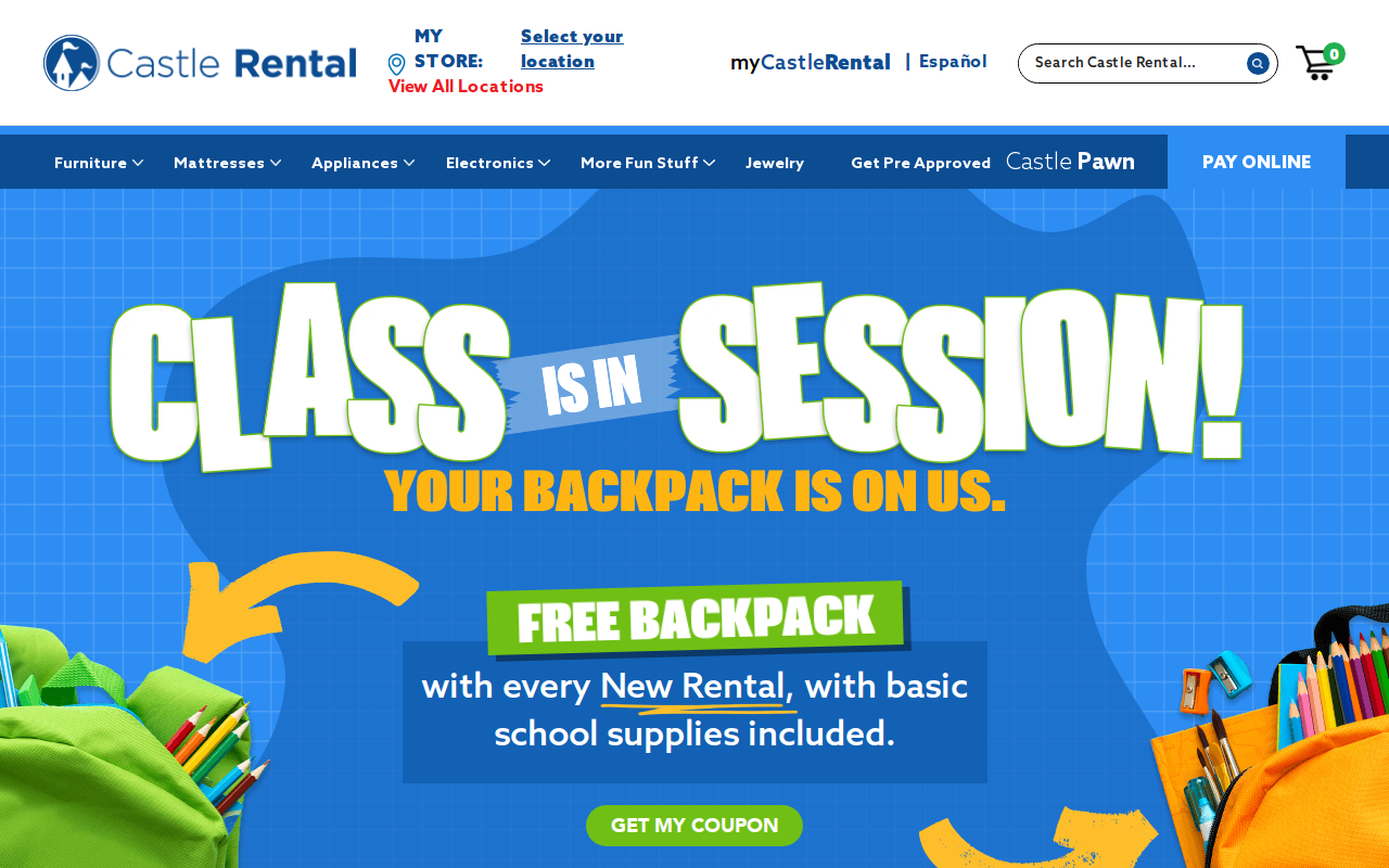 Castle Rental & Private Pawn of Pea Ridge website preview