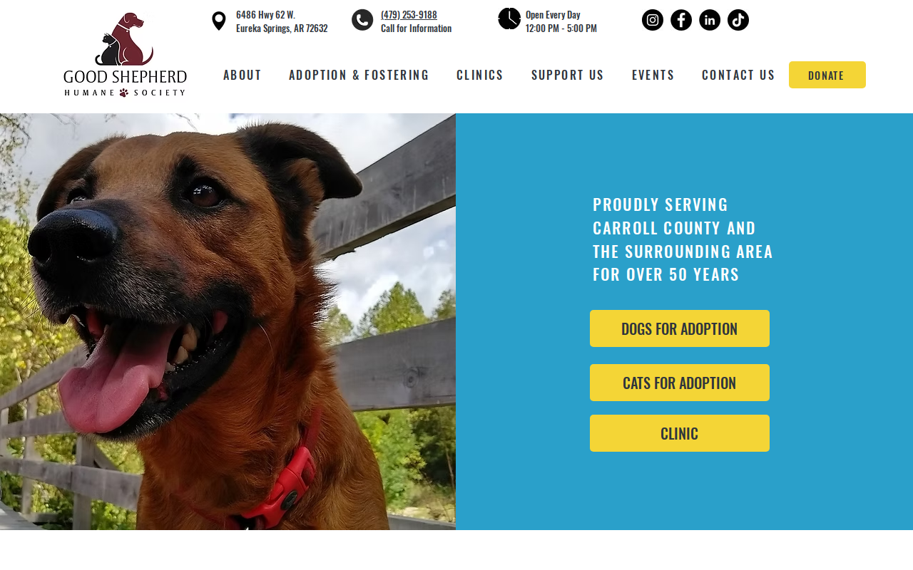 Good Shepherd Humane Society Thrift Store website preview