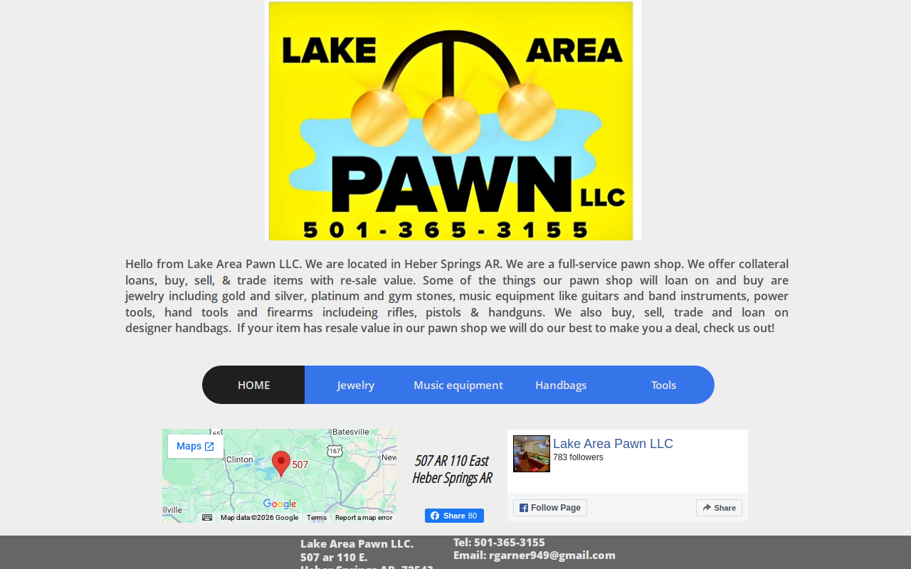 Lake Area Pawn LLC website preview