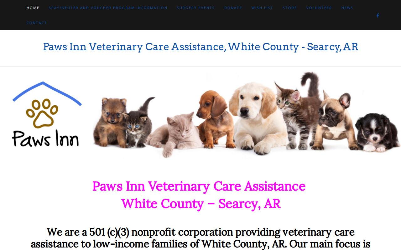Paws Inn Thrift Store website preview
