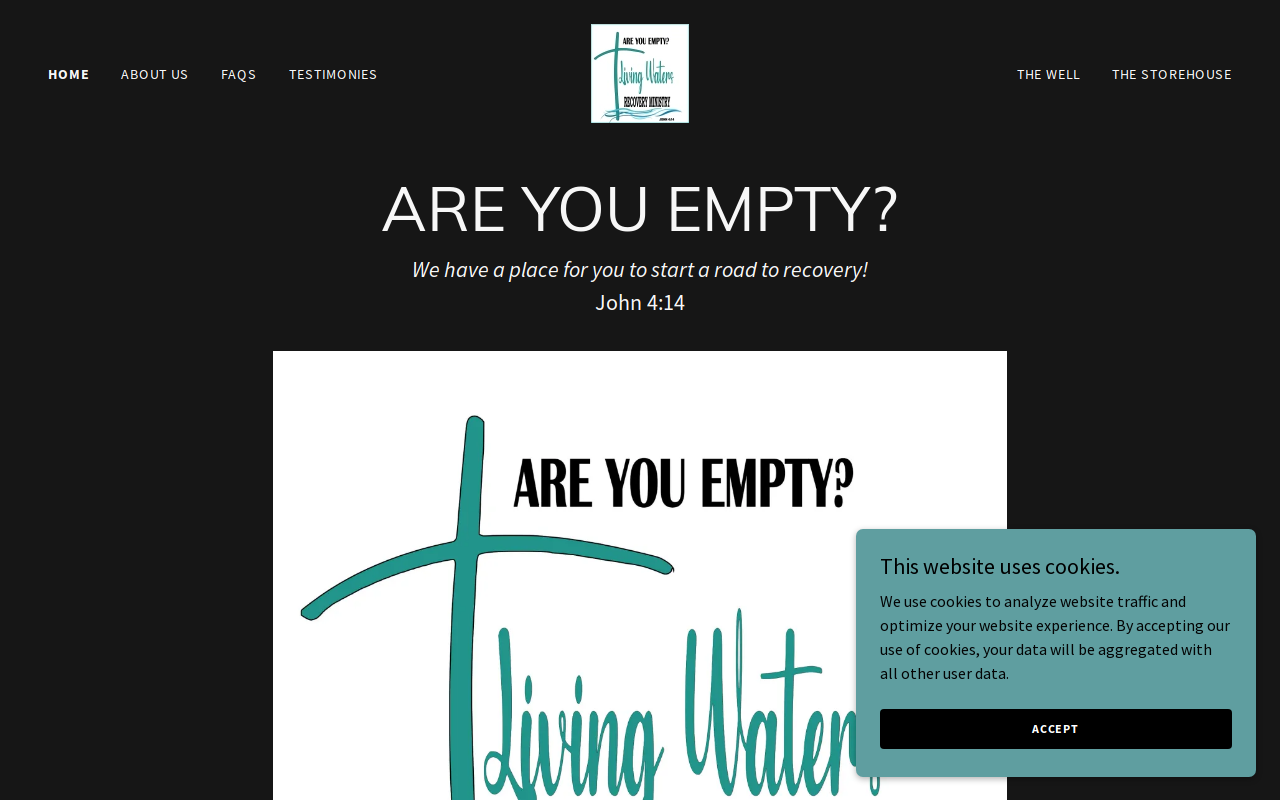 Living Waters The Storehouse Thrift Store website preview