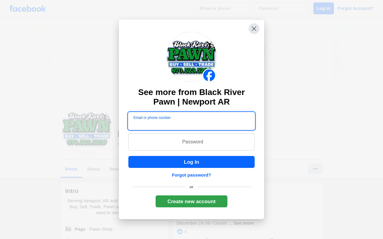 Black River Pawn website preview