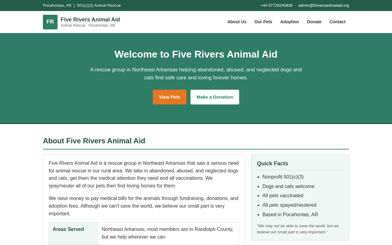 Going to the Dogs Thrift Store website preview