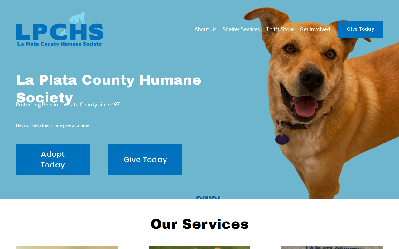 LPC Humane Society Thrift Store website preview