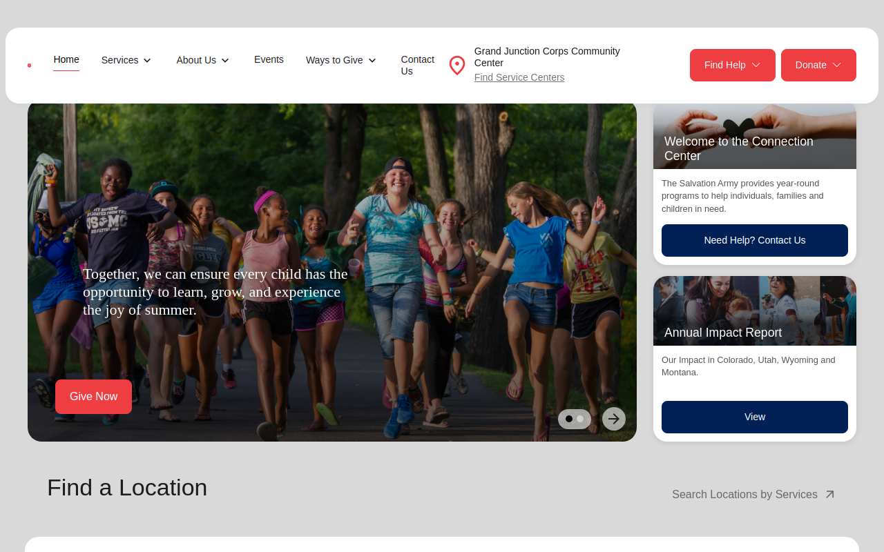 The Salvation Army Thrift Store website preview