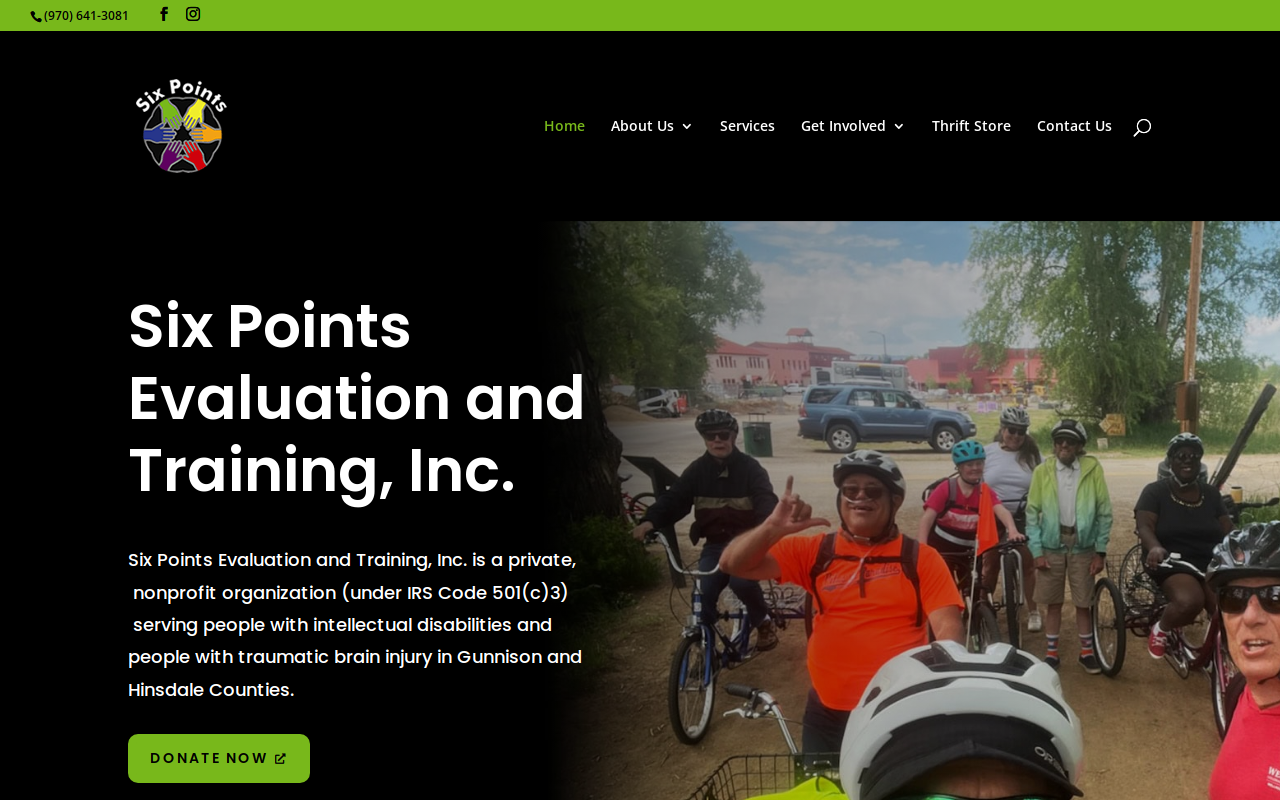 Six Points Thrift Store website preview