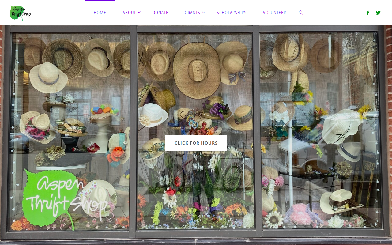 Aspen Thrift Shop website preview