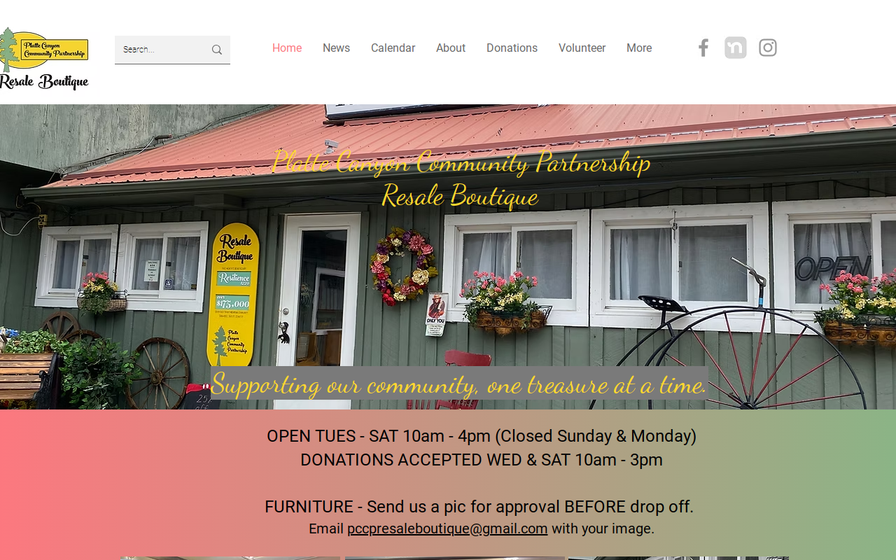 PCCP Resale Boutique website preview