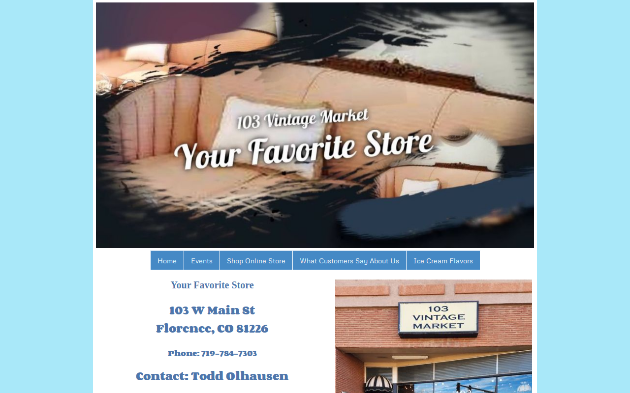 103 Vintage Market website preview