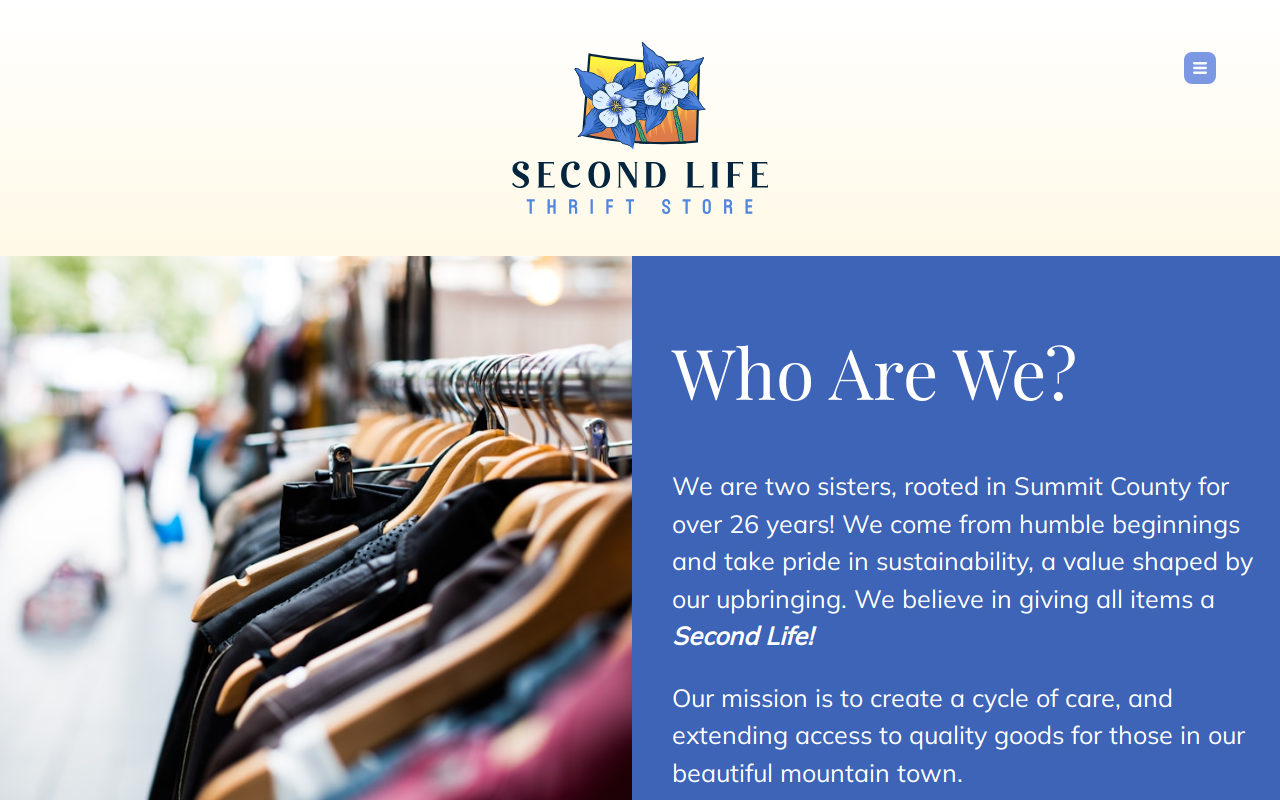 Second Life Thrift Store website preview