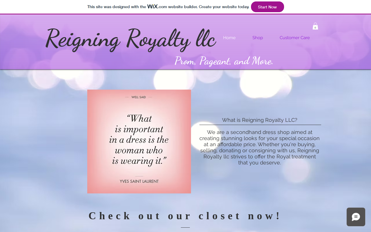 Reigning Royalty website preview