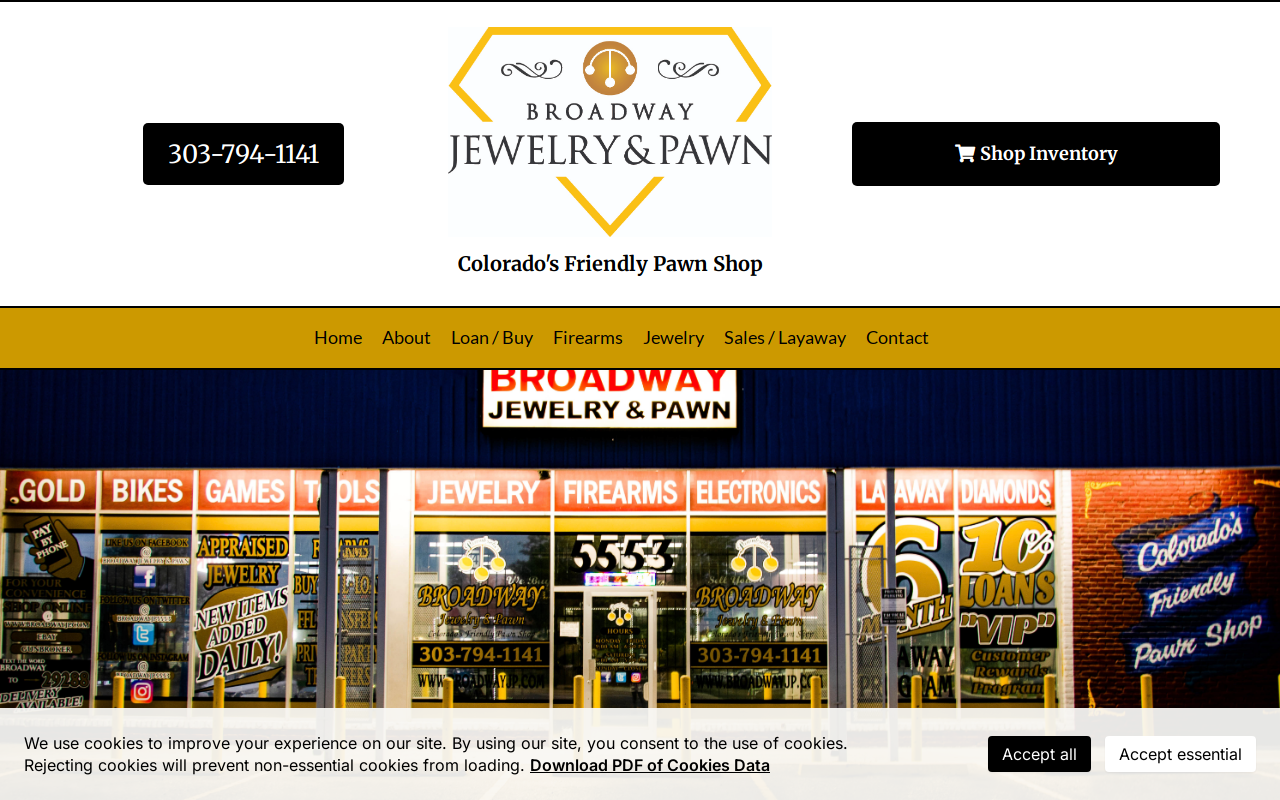 Broadway Jewelry & Pawn website preview
