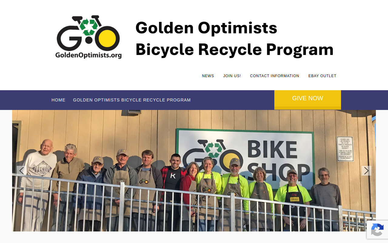 Golden Optimists Bicycle Recycle Program website preview