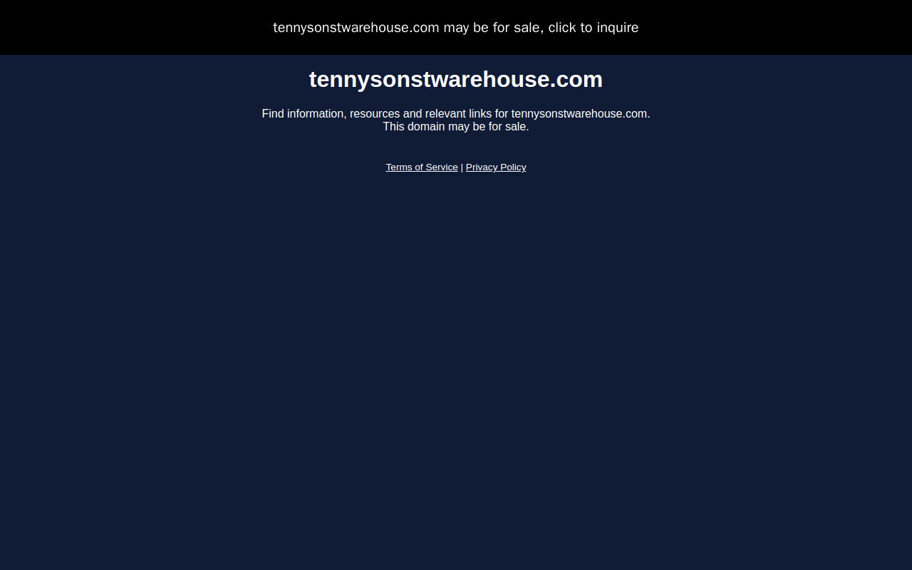 Tennyson Street Warehouse website preview